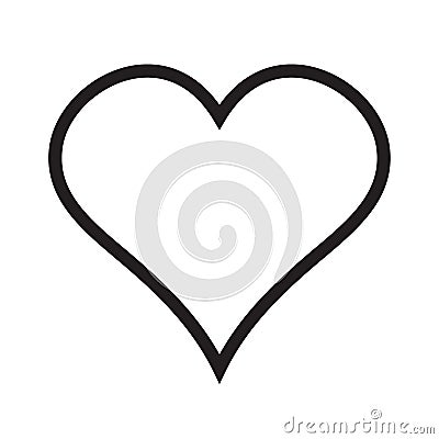 Heart linear icon, love icon Cartoon Illustration