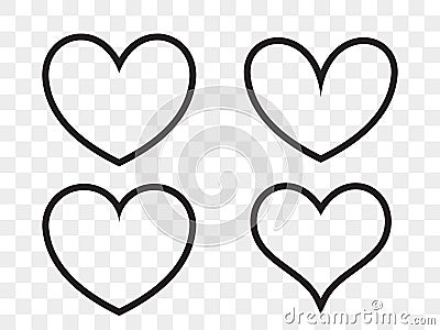 Heart linear vector icon. Valentine love, wedding line heart frames Vector Illustration