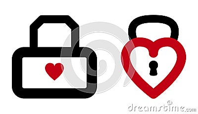 Heart lock Vector Illustration