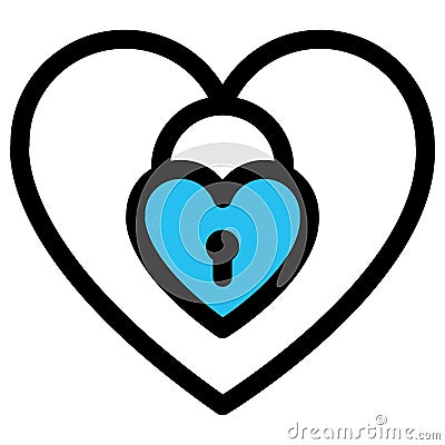 Heart lock, lock fill vector icon which can easily modify or edit Vector Illustration
