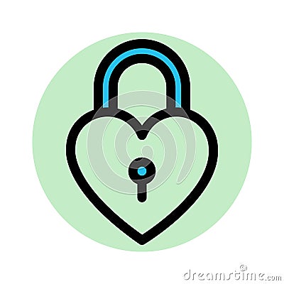 Heart lock, love fill background vector icon which can easily modify or edit Vector Illustration