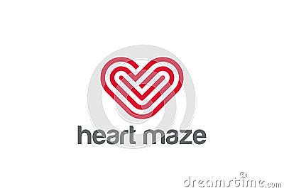 Heart Logo design. Valentine day love symbol. Card Vector Illustration