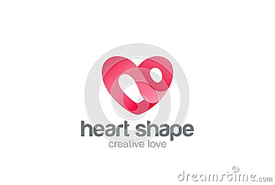 Heart Logo design vector template. St. Valentine day of love symbol.Cardiology Medical Health care Logotype concept icon. Vector Illustration