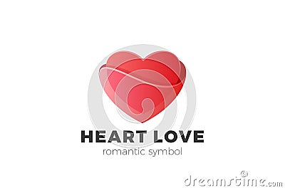Heart Logo Love symbol design vector template. Valentines Day greeting card concept. Cardiology Charity Logotype icon Vector Illustration