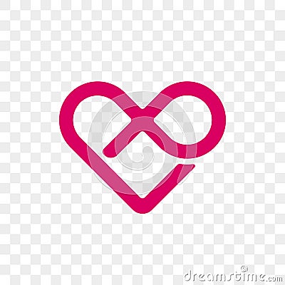 Heart logo vector infinity loop icon Vector Illustration