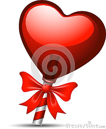 Heart lollipop Vector Illustration