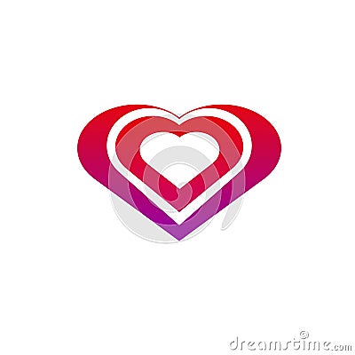 Heart for love with a beautiful color. Vector Illustration