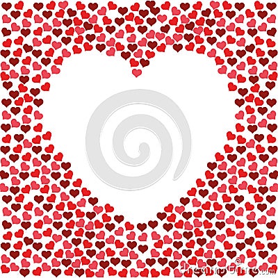 Heart love frame various hearts design Vector Illustration