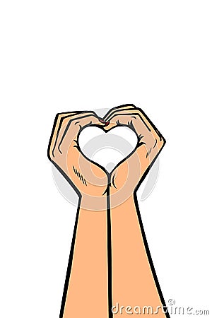 Heart love hands gesture Vector Illustration