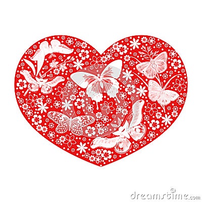 Heart love - heart flowers collection Stock Photo