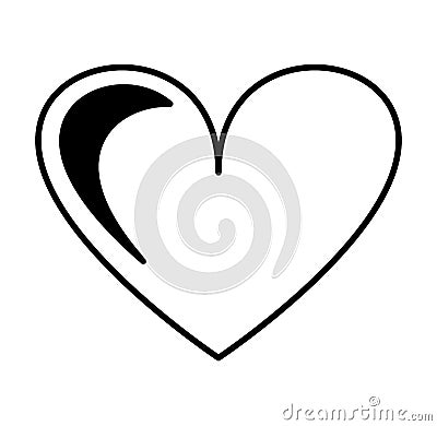 Heart love isolated icon Vector Illustration