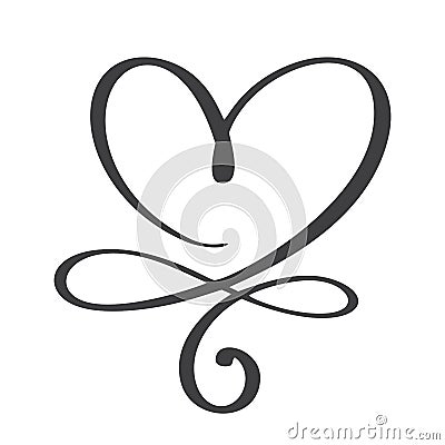 Heart love sign forever. Infinity Romantic symbol linked, join, passion and wedding. Template for t shirt, card, poster Vector Illustration