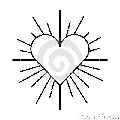 Heart love sunburst icon Vector Illustration