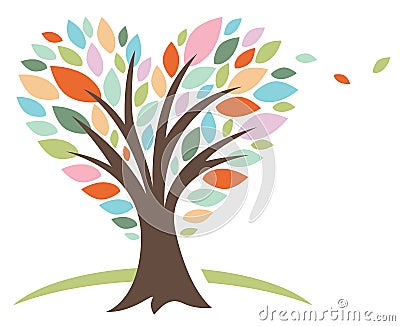 Heart Love Tree Vector Illustration