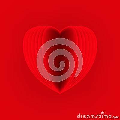 Red heart, love heart Vector Illustration
