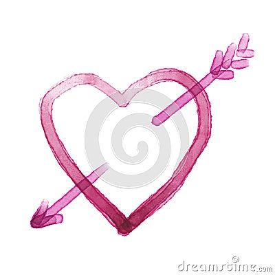 Heart love watercolor paint Stock Photo