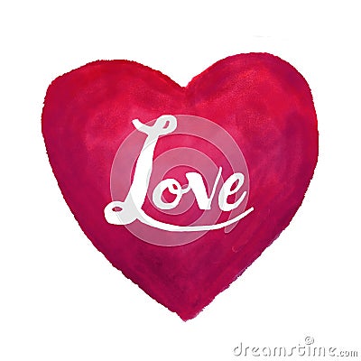 Heart love watercolor paint Stock Photo