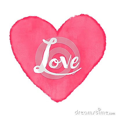 Heart love watercolor paint Stock Photo