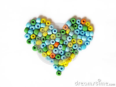 Heart made of beads Stock Photo