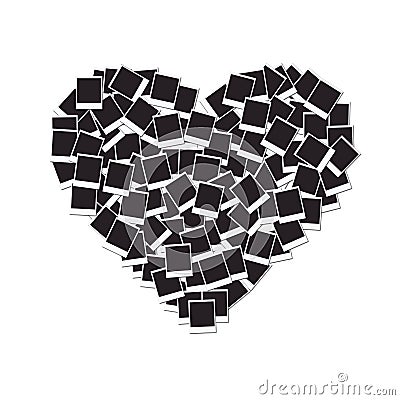 Heart made with blank photo frames Stock Photo