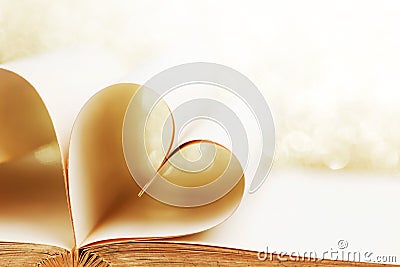 Heart from book pages Stock Photo