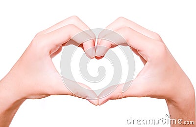 Heart made from hands Stock Photo