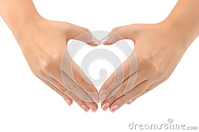 Heart made of hands Stock Photo