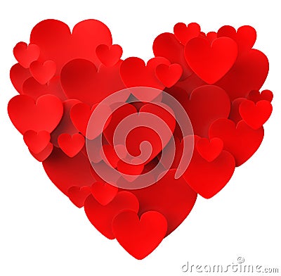 Heart Made With Hearts Means Dating Loving And Stock Photo