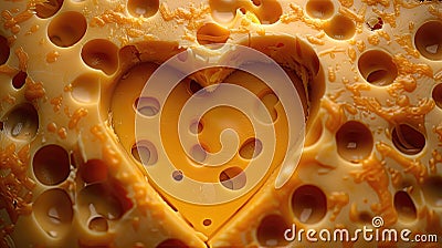 A heart made out of cheese Stock Photo