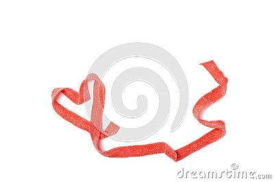 Heart made of sour candy roll Stock Photo