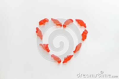 Heart of marmalade sweets Stock Photo