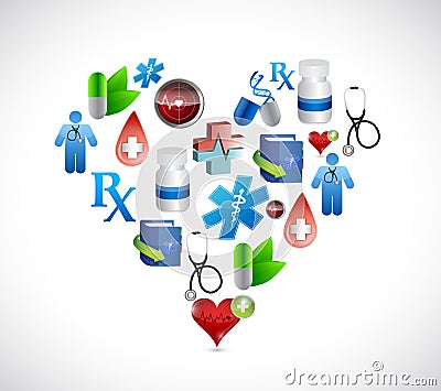 Heart medical icons illustration design graphics Cartoon Illustration