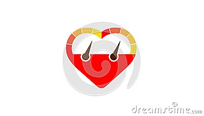 Heart Meter Logo Design Vector Illustration