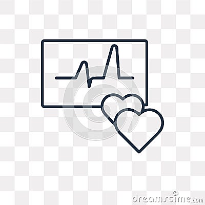 Heart Meter vector icon isolated on transparent background, line Vector Illustration