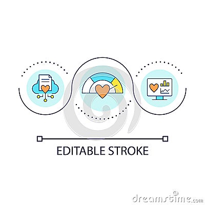 Heart monitoring machine loop concept icon Vector Illustration