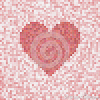 Heart mosaic Vector Illustration