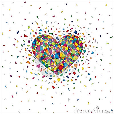 Heart with mosaic pattern Vector Illustration