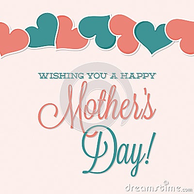 Heart Mother`s Day card Vector Illustration