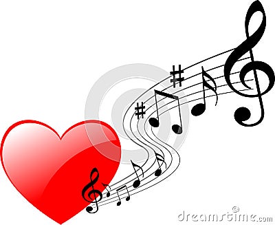 Heart music Vector Illustration