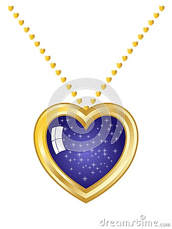 Heart Necklace Vector Illustration