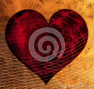 Heart in net Stock Photo