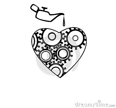 Heart and Oiler Vector Illustration