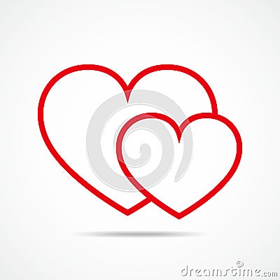 Heart outline icon. Vector illustration. Cartoon Illustration