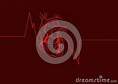 Heart outline red Stock Photo