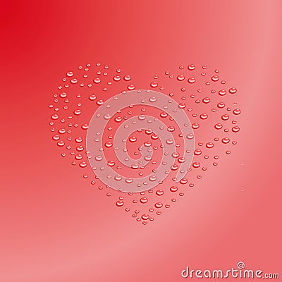 Heart outline from water drops.Vector illustration Vector Illustration