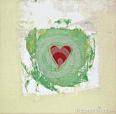 Heart Painted Two Stock Photo