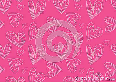 Heart pattern in cute pink Vector Illustration