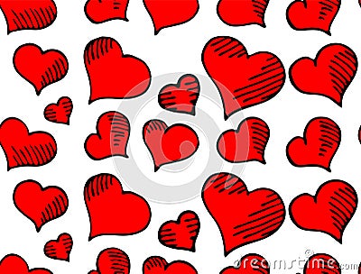 Heart pattern . Abstract art background Vector Illustration