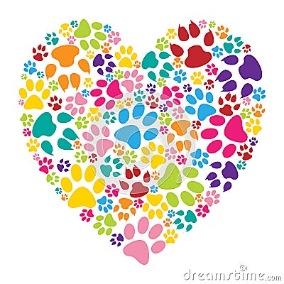 Heart paw print Stock Photo