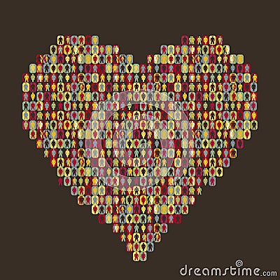 Heart - people icon Vector Illustration